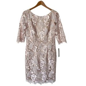ELIZA J • NWT Formal Blush Lace Overlay Evening Cocktail Dress Size 6